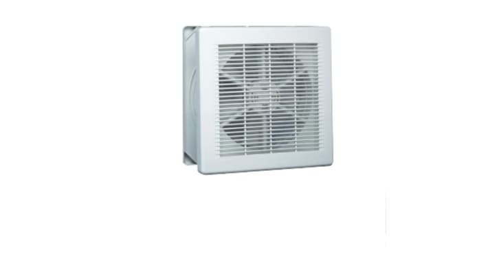 [RS-221-3562] RS PRO Square Wall Mounted, Window Mounted Extractor Fan, 190L/s, 50dB, External 2 Speed Reversible On/Off Control,